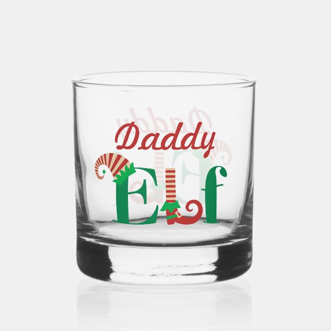 Vaso De Whiskey Elfo Personalizado Navidad (Reverso )