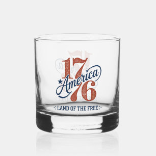 Vaso De Whiskey Emblema de escritura de América 1776