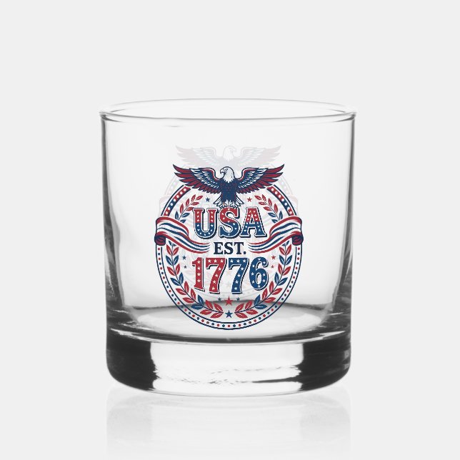 Vaso De Whiskey Emblema del patrimonio de EE. UU. de 1776 (Anverso)