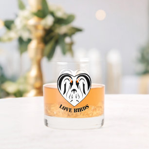 Vaso De Whiskey Emperador Penguin Family Love Heart Shot Glass