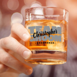 Vaso De Whiskey Equipo del novio regalo negro gris nombre boda