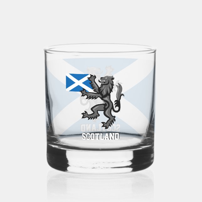 Vaso De Whiskey Escocia, patriótica, rampante, bandera escocesa (Reverso )
