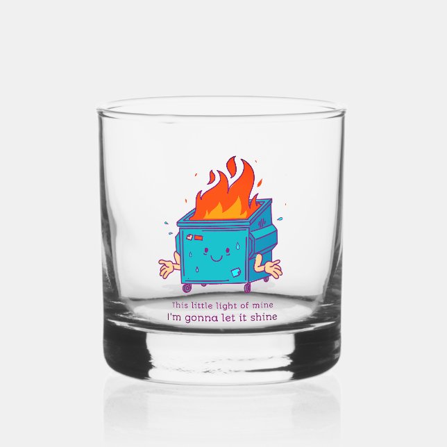 Vaso De Whiskey Esta Pequeña Luz: Fuego de Dumpster Rocca Vidrio (Anverso)