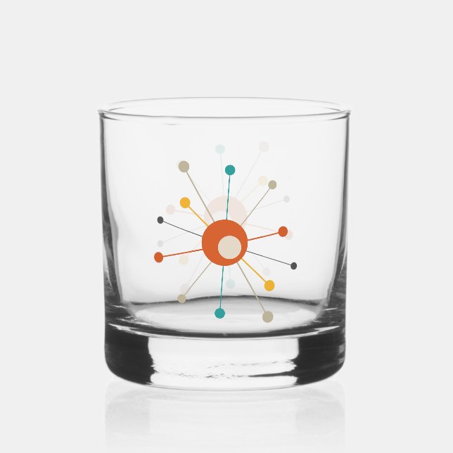 Vaso De Whiskey Estallido de la era atómica Verde azulada amarilla (Anverso)