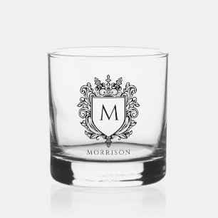 Vaso De Whiskey Estampado de Cresta de Monograma