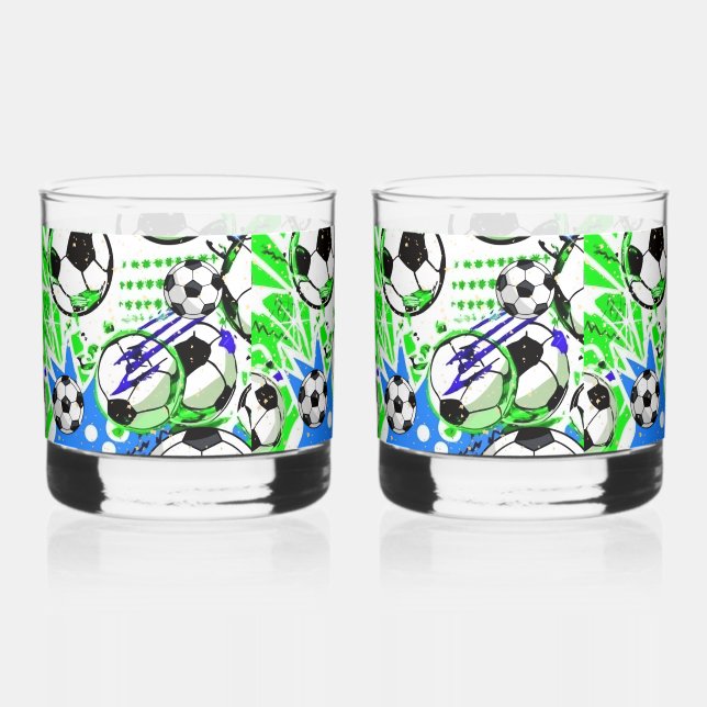 Vaso De Whiskey estilo de patrón de fútbol (Anverso)