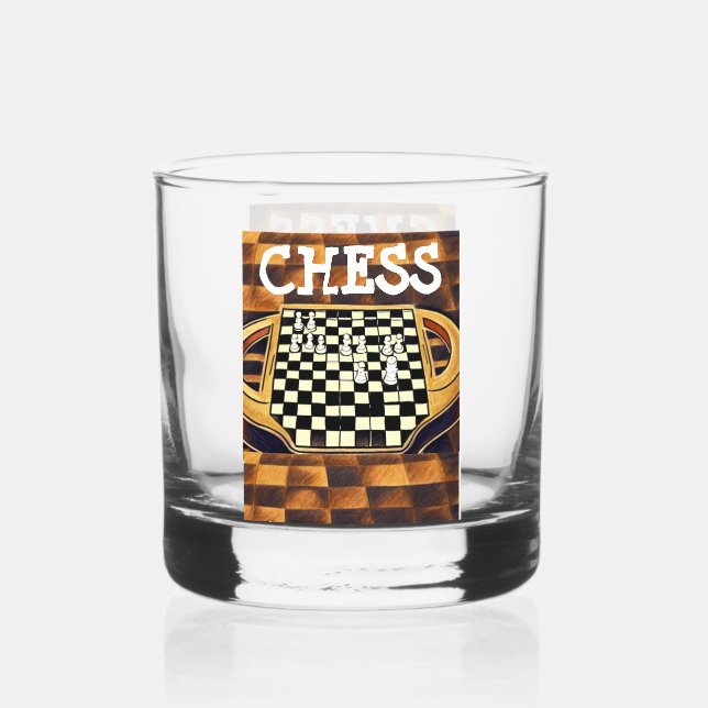 VASO DE WHISKEY ESTILO DE TABLA DE AJEDREZ (Anverso)
