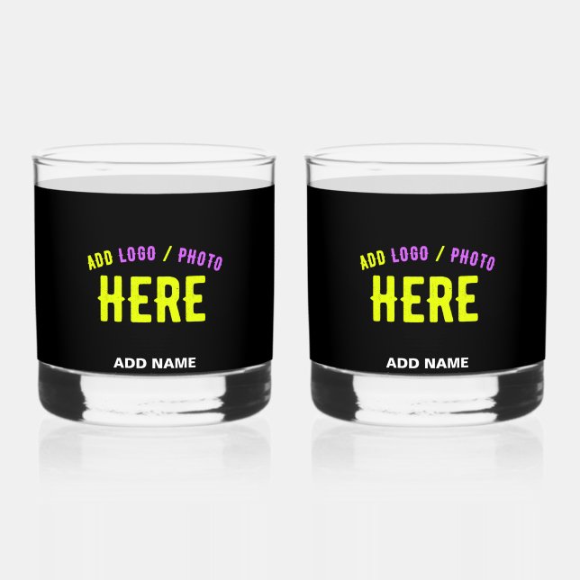 VASO DE WHISKEY ESTILOSO MODERNO PERSONALIZABLE NEGRO VERIFICADO D (Anverso)