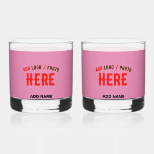 VASO DE WHISKEY ESTILOSO MODERNO PERSONALIZADO LINDO ROSA CALIENTE