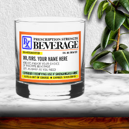 Vaso De Whiskey Etiqueta de fuerza de receta de la receta graciosa