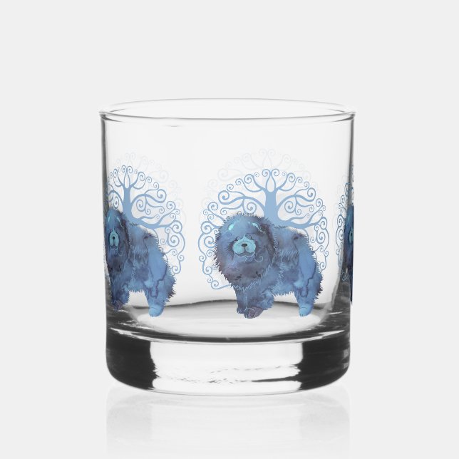 Vaso De Whiskey FADED GENES Chow Chow Rocks Glass (Anverso)