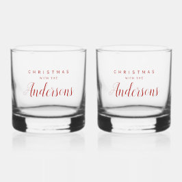 Vaso De Whiskey Familia que combina Navidades rojos con
