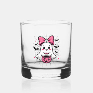 Vaso De Whiskey Fantasma espeluznante con conciencia sobre el cánc