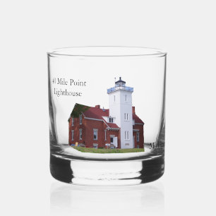 Vaso De Whiskey Faro de 40 Mile Point de vidrio