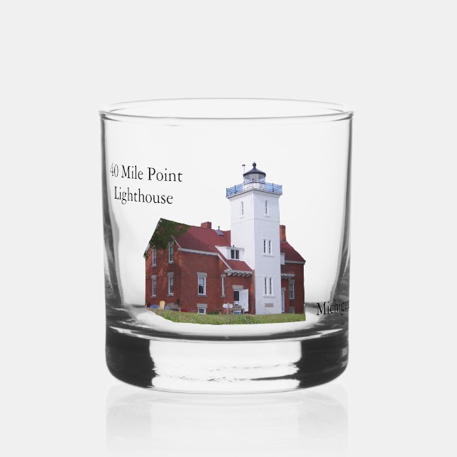 Vaso De Whiskey Faro de 40 Mile Point de vidrio (Anverso)
