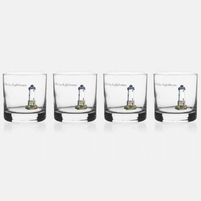 Vaso De Whiskey Faro de Fond Du Lac en vidrio (Anverso)
