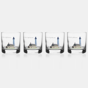 Vaso De Whiskey Faro de la isla de Cana en vidrio