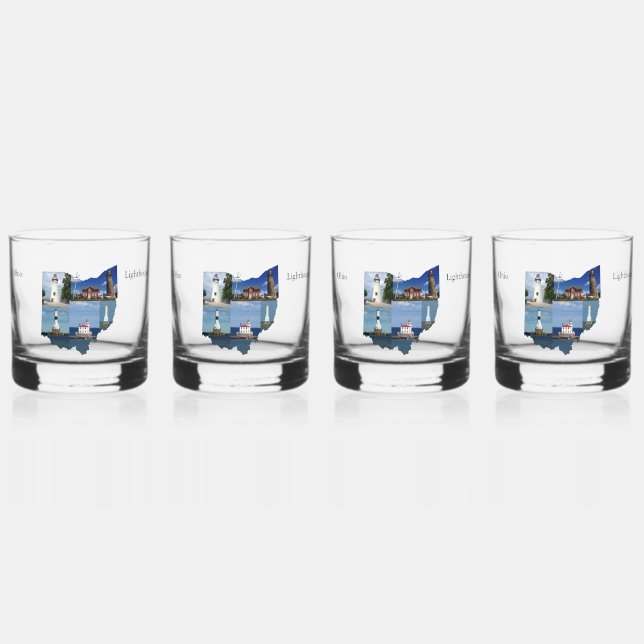Vaso De Whiskey Faros de Ohio en vidrio (Anverso)