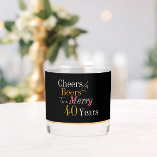 Vaso De Whiskey Feliz Cumpleaños 40 Cervezas Navideñas Fiesta