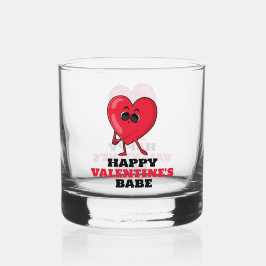 Vaso De Whiskey Feliz Día de San Valentín, Babe – Diseño de Corazó