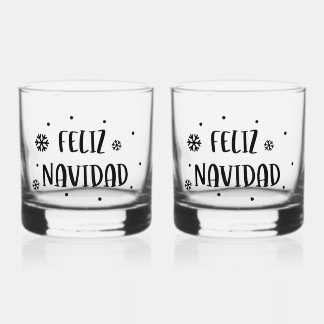 Vaso De Whiskey Feliz Navidad Christmas Spanish Holiday