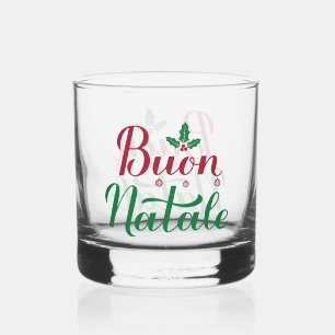Vaso De Whiskey Feliz Navidad Rojo y Verde Navidad