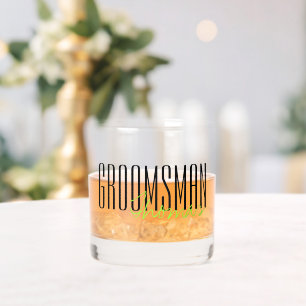 Vaso De Whiskey Fiesta de boda personalizada "Groomsman" en negrit