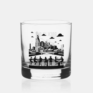 Vaso De Whiskey Fiesta Liquor Glass Nashville Bar Skyline