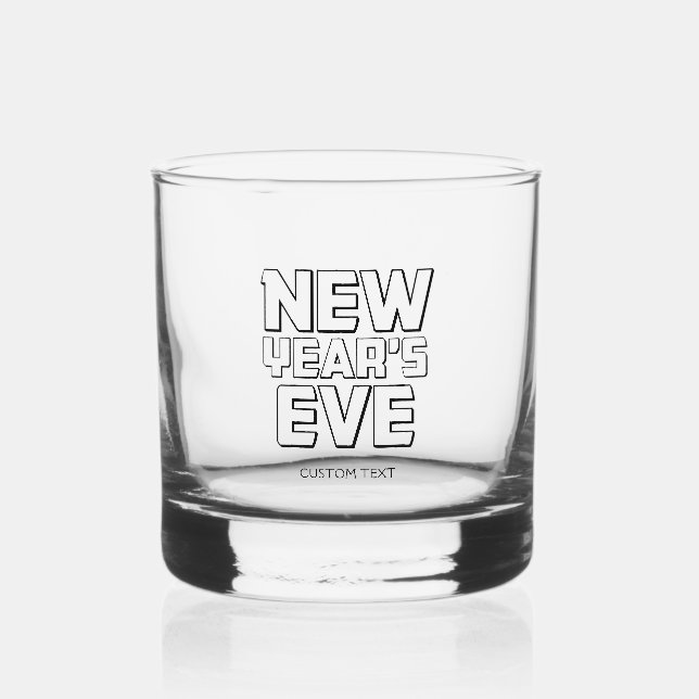 Vaso De Whiskey Fiesta moderna de Nochevieja (Anverso)