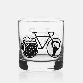 Vaso De Whiskey Fiets met bierglas. Flesopener icoon