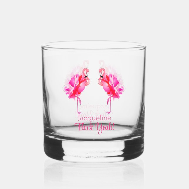 Vaso De Whiskey Flamingo Beach Wedding Bridesmaid Flock Sí