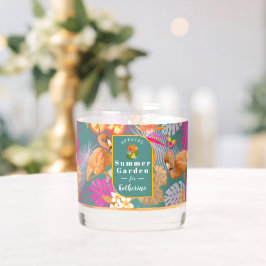 Vaso De Whiskey Flamingo Jardín Tropical Turquesa