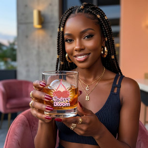 Vaso De Whiskey Flor de Cerezo
