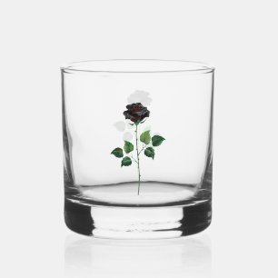 Vaso De Whiskey Flor de rosa negra