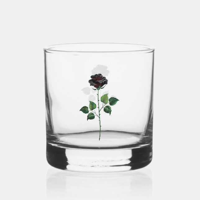 Vaso De Whiskey Flor de rosa negra (Anverso)