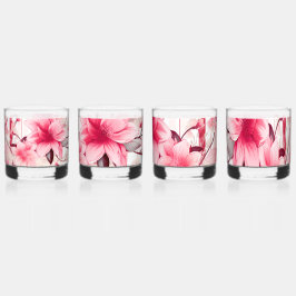Vaso De Whiskey Flores y capullos rosados de primavera sonrojados