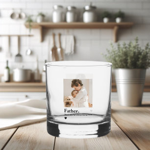 Vaso De Whiskey Foto de padre personalizado   Papá personalizado