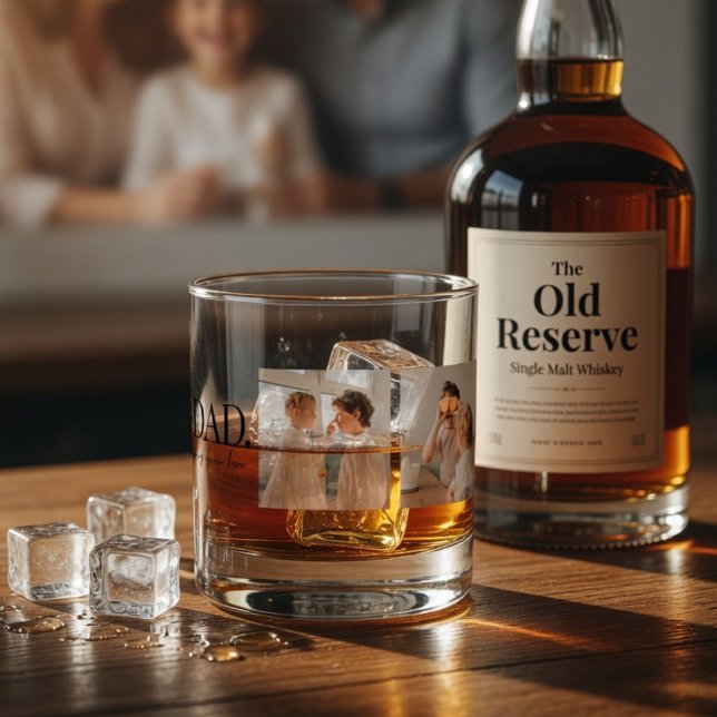 Vaso De Whiskey Foto personalizada de Papá Héroe para Siempre  (Subido por el creador)