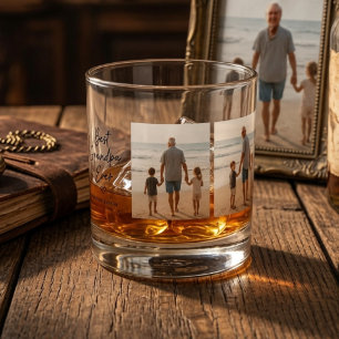 Vaso De Whiskey Foto personalizada del mejor abuelo del mundo