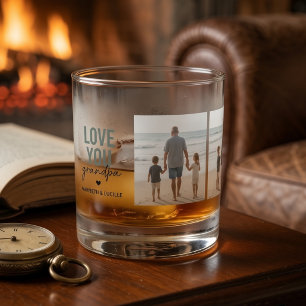Vaso De Whiskey Foto Personalizada Te Amo Abuelo