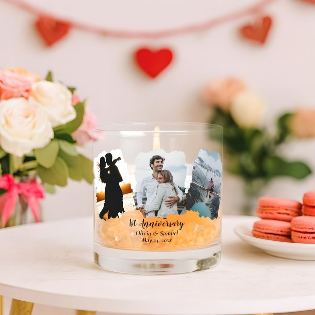 Vaso De Whiskey Fotografía personalizada de la pareja en primer an (Subido por el creador)