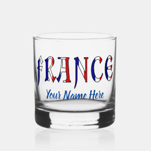Vaso De Whiskey Francia con Colores de la Bandera Francesa Persona