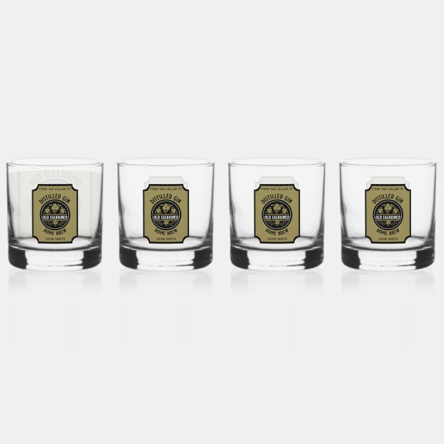 Vaso De Whiskey Frasco de personalizado Gin (Anverso)