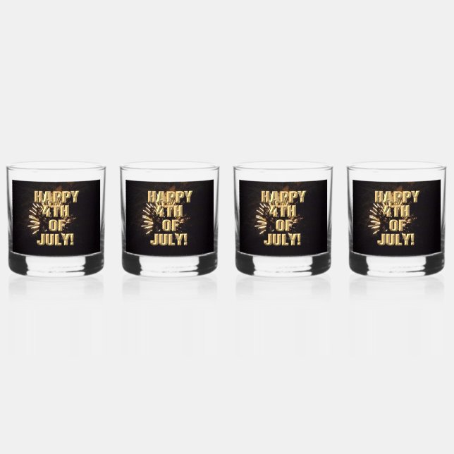Vaso De Whiskey Fuegos artificiales 10 4 de julio gafas de rocas c (Anverso)
