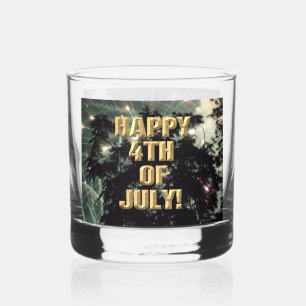 Vaso De Whiskey Fuegos artificiales 13 4 de julio de vidrio de roc