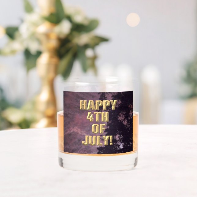 Vaso De Whiskey Fuegos artificiales 16 4 de julio de vidrio de roc (Insitu (Boda))