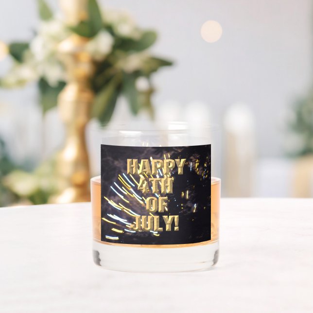 Vaso De Whiskey Fuegos artificiales 6 4 de julio de cristal de roc (Insitu (Boda))