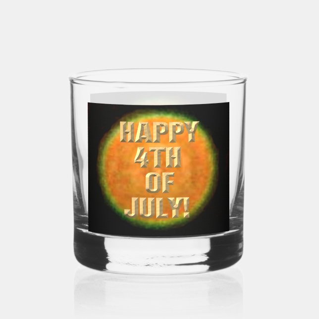 Vaso De Whiskey Fuegos artificiales 9 4 de julio de cristal de roc (Anverso)