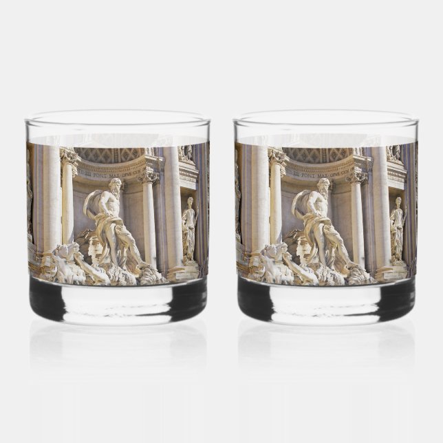Vaso De Whiskey Fuente de Trevi Roma Fotografía (Anverso)