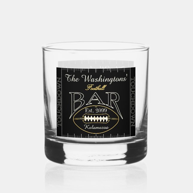 Vaso De Whiskey Fun American Football Bar Drinkware Rocks (Anverso)